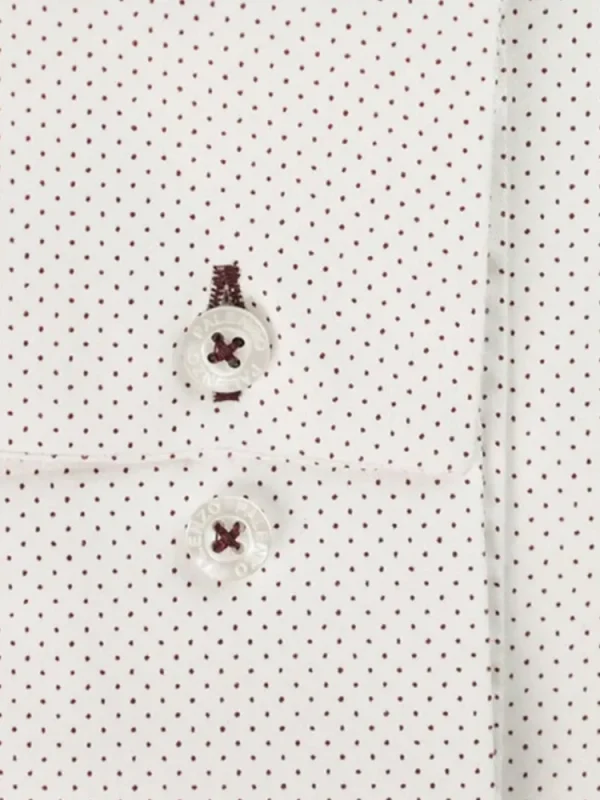 Palenzo Prêt-à-porter | Chemises | Chemise petit col français - Pois bordeaux