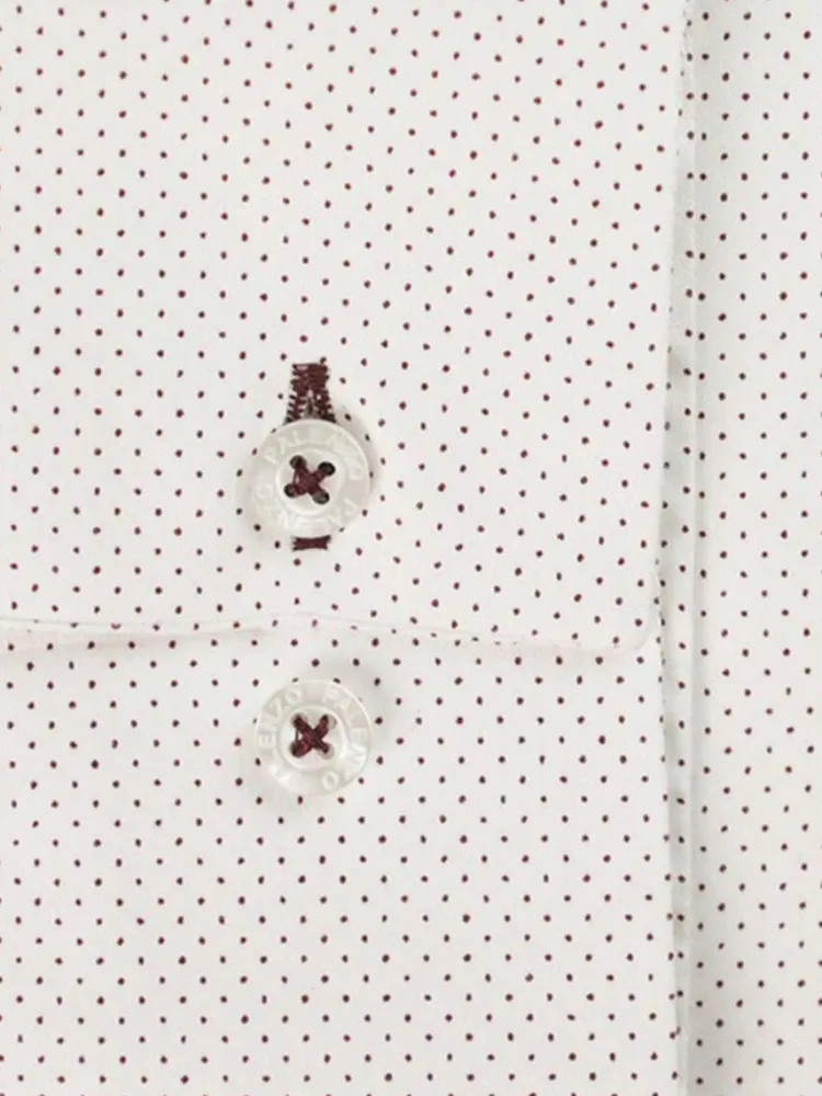 chemise_petit_col_franais_2-19.webp Palenzo Prêt-à-porter | Chemises | Chemise petit col français - Pois bordeaux