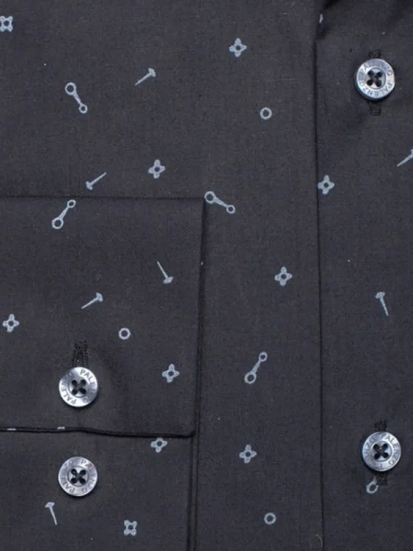 Palenzo Prêt-à-porter | Chemises | Chemise petit col français - Noir imprimé