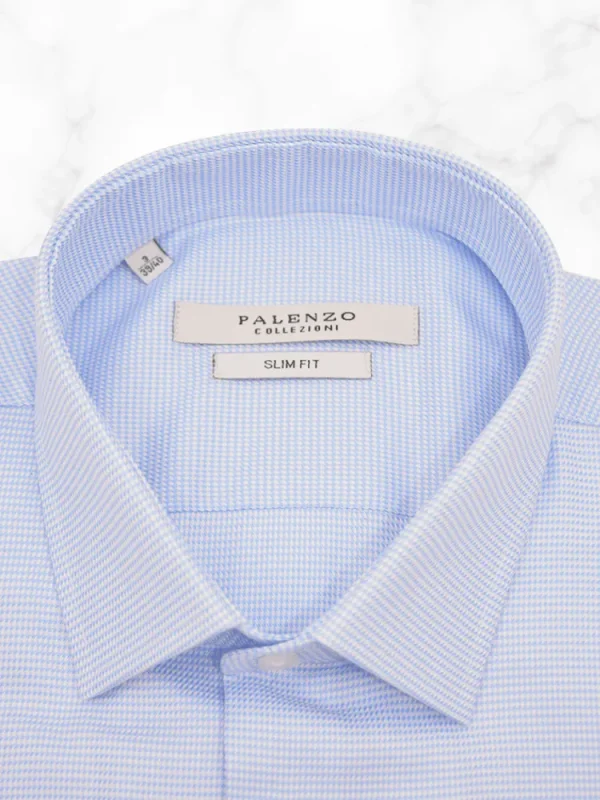 Palenzo Prêt-à-porter | Chemises | Chemise petit col français - Bleu ciel imprimé