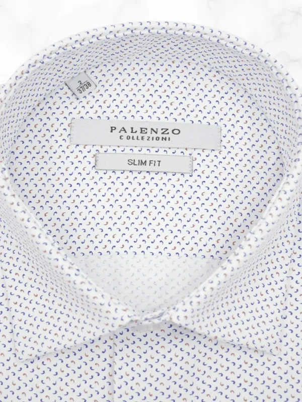 Palenzo Prêt-à-porter | Chemise petit col français - Blanc imprimé