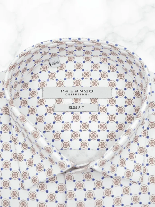 Palenzo Prêt-à-porter | Chemises | Chemise petit col français - Blanc imprimé