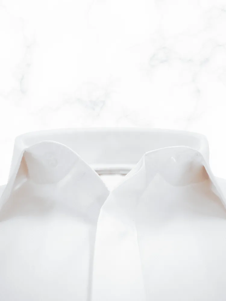 chemise_petit_col_franais_2-59.webp Palenzo Prêt-à-porter | Chemises Cérémonie | Chemise petit col français - Blanc bi-matière