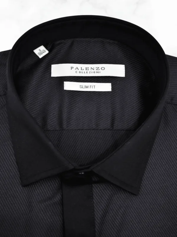 Palenzo Cérémonie | Prêt-à-porter | Chemise petit col français - Noir