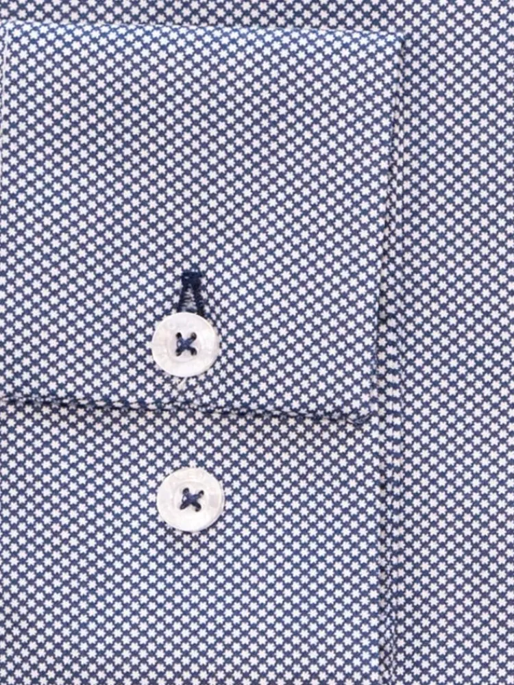 chemise_petit_col_franais_2-7.webp Palenzo Prêt-à-porter | Chemise petit col français - Bleu marine imprimé