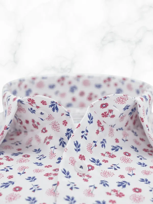 Palenzo Prêt-à-porter | Chemises | Chemise petit col français - Blanc imprimé