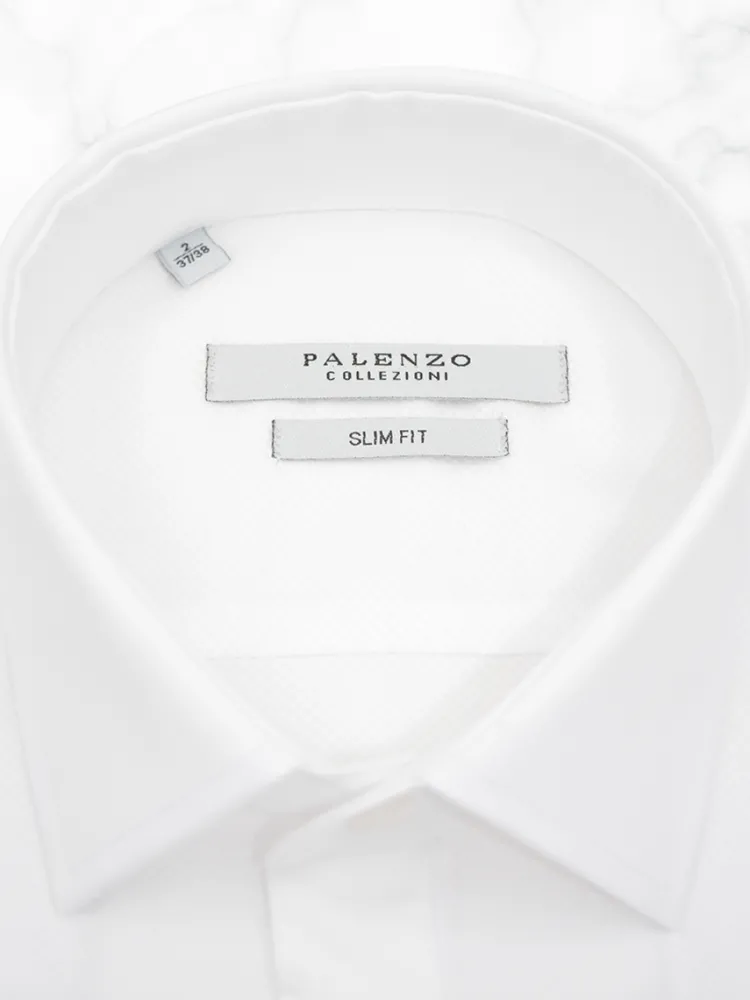 chemise_petit_col_franais_3-18.webp Palenzo Prêt-à-porter | Chemises Cérémonie | Chemise petit col français - Blanc bi-matière