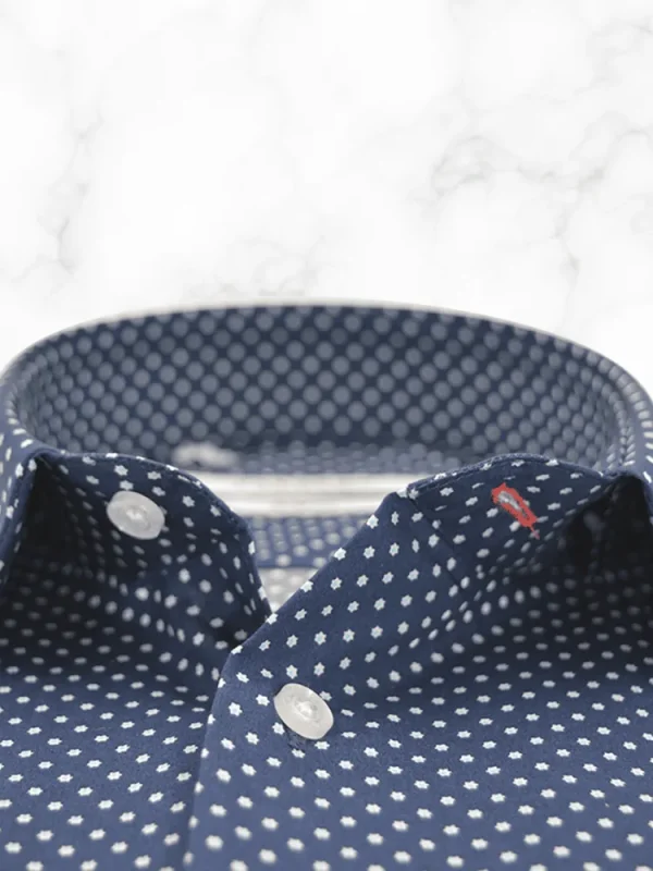 Palenzo Prêt-à-porter | Chemises | Chemise petit col français - Bleu marine imprimé