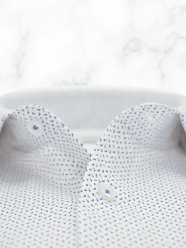 Palenzo Prêt-à-porter | Chemise petit col français - Blanc imprimé