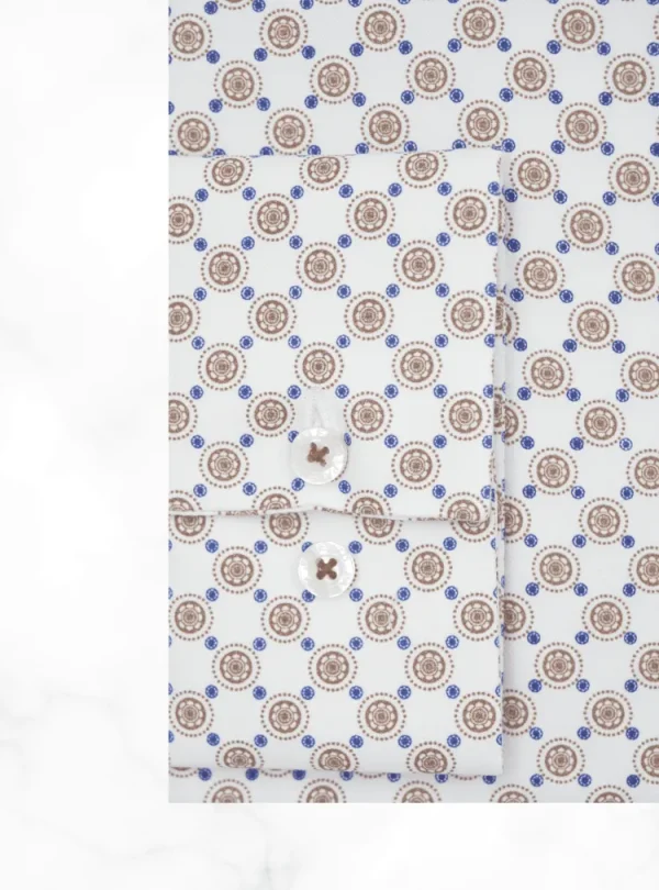 Palenzo Prêt-à-porter | Chemises | Chemise petit col français - Blanc imprimé