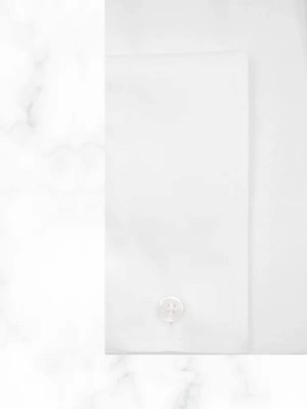 Palenzo Prêt-à-porter | Chemises Cérémonie | Chemise petit col français - Blanc bi-matière