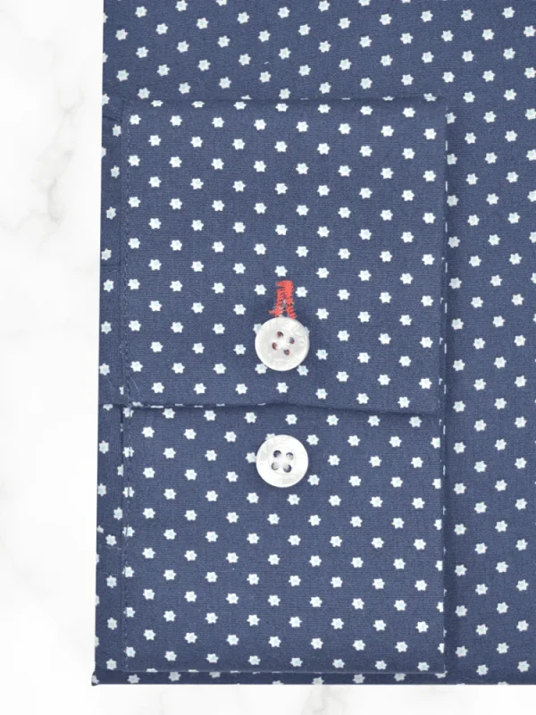 Palenzo Prêt-à-porter | Chemises | Chemise petit col français - Bleu marine imprimé