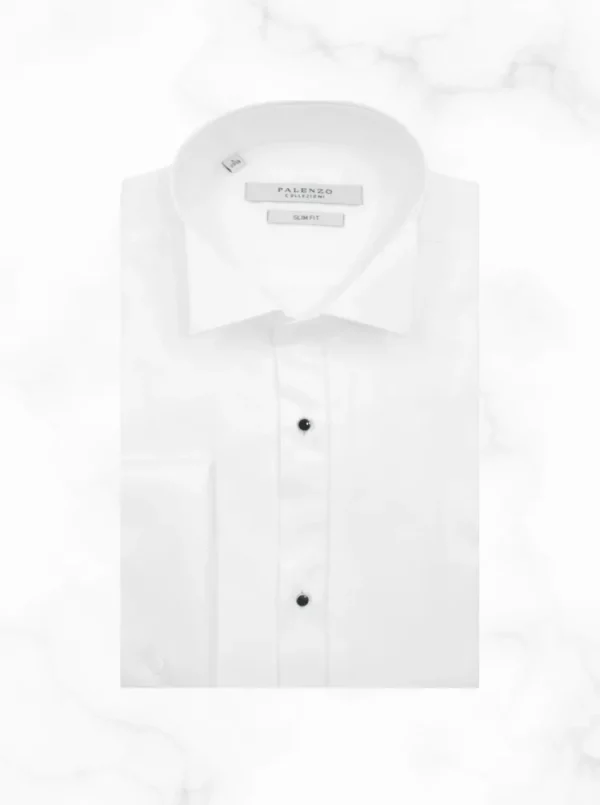 Palenzo Prêt-à-porter | Chemises Cérémonie | Chemise plastron col cassé - Blanc
