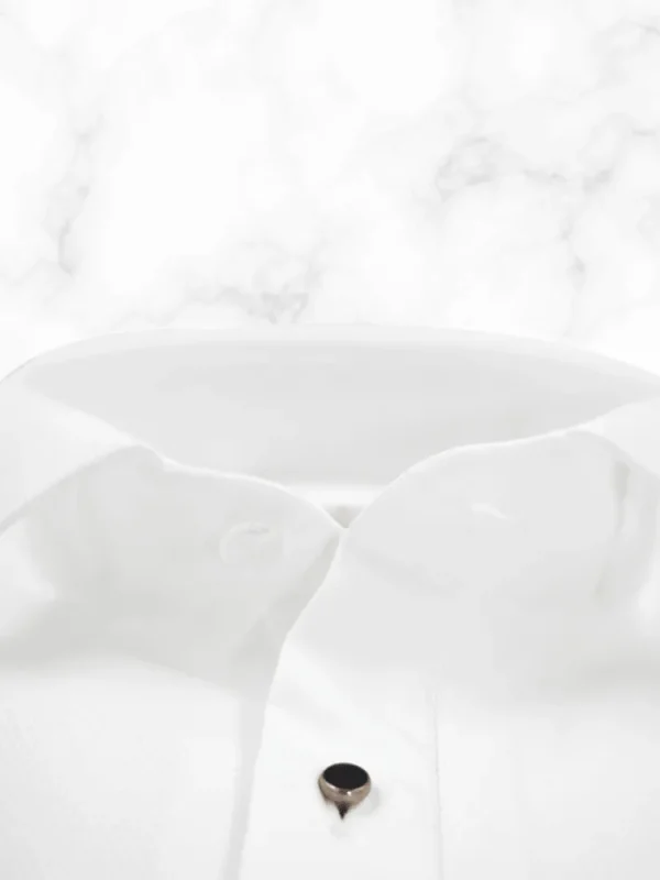 Palenzo Prêt-à-porter | Chemises Cérémonie | Chemise plastron col cassé - Blanc