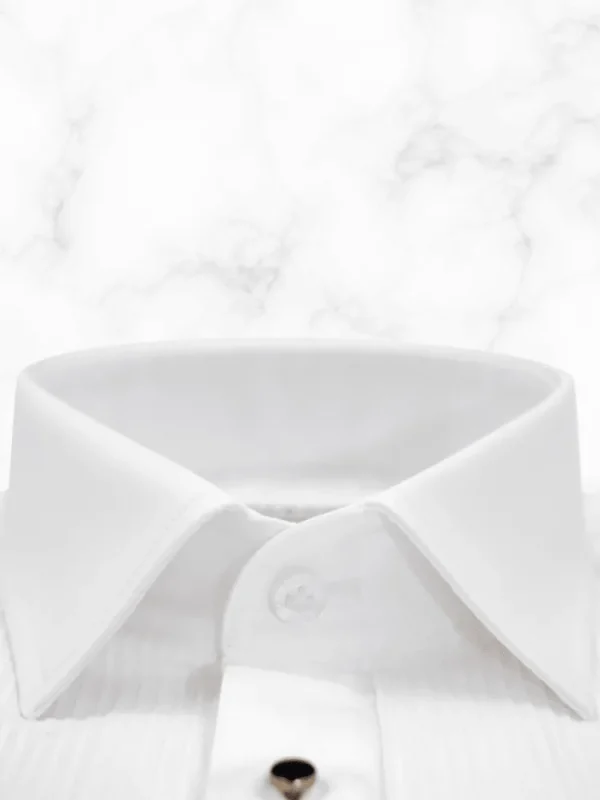 Palenzo Prêt-à-porter | Chemises Cérémonie | Chemise plastron petit col français - Blanc