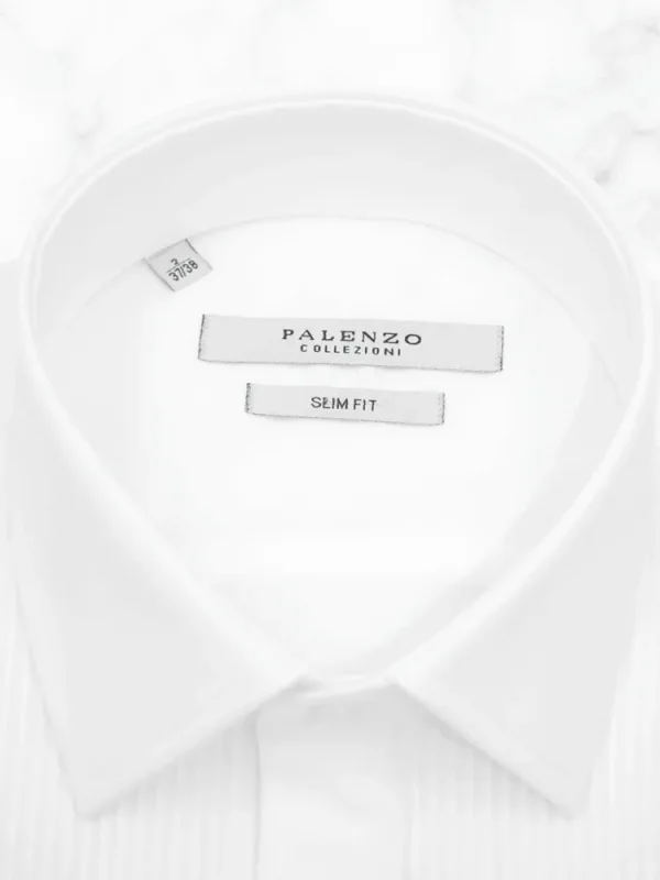 Palenzo Prêt-à-porter | Chemises Cérémonie | Chemise plastron petit col français - Blanc