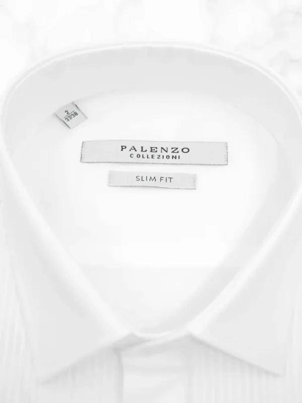 Palenzo Prêt-à-porter | Chemises Cérémonie | Chemise plastron petit col français - Blanc