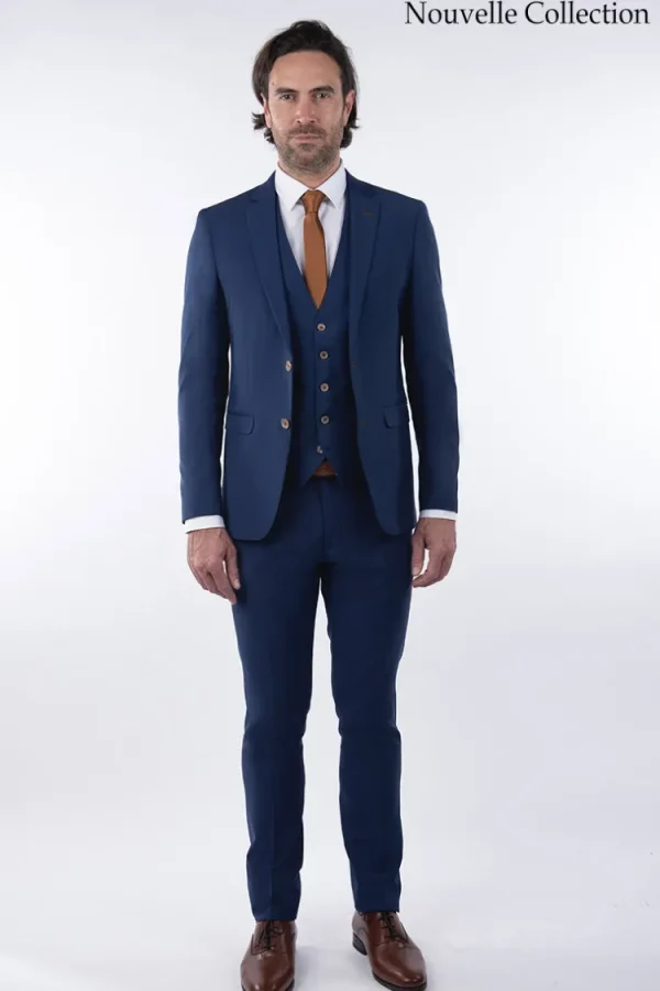 Palenzo Prêt-à-porter | Costume slim fit - Bleu carbonne