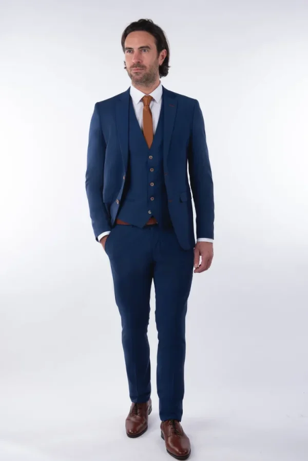 Palenzo Prêt-à-porter | Costume slim fit - Bleu carbonne