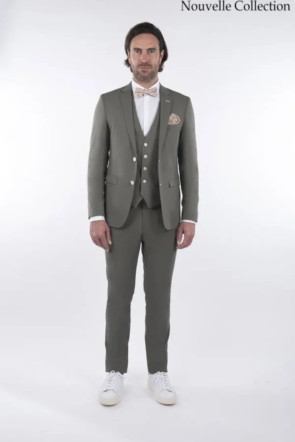 Palenzo Prêt-à-porter | Costume slim fit - Vert sauge