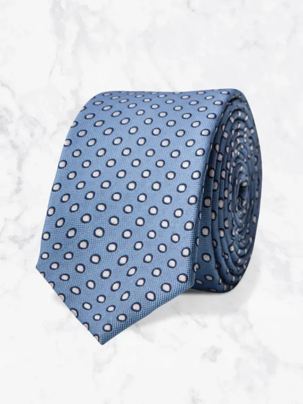 Palenzo Cravates Et Nœuds Papillon | Cravate - Bleu à gros pois blanc