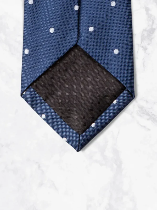 Palenzo Accessoires Et Chaussures | Cravates Et Nœuds Papillon | Cravate - Bleu à pois blancs