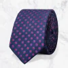 Palenzo Accessoires Et Chaussures | Cravates Et Nœuds Papillon | Cravate - Bleu à pois framboises