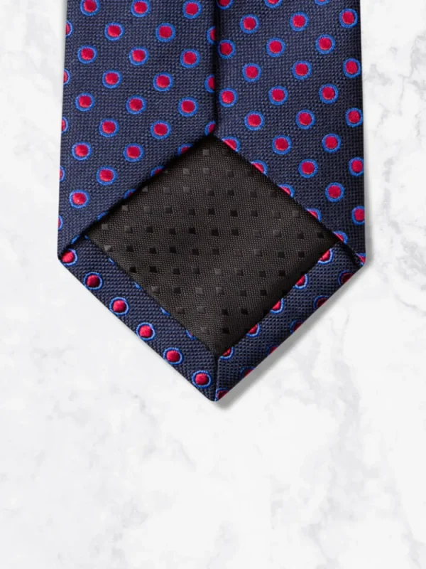 Palenzo Accessoires Et Chaussures | Cravates Et Nœuds Papillon | Cravate - Bleu à pois framboises