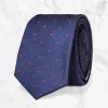 Palenzo Accessoires Et Chaussures | Cravates Et Nœuds Papillon | Cravate - Bleu marine à pois framboises