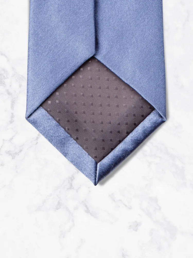 cravate__bleu_satin_1.webp Palenzo Accessoires Et Chaussures | Cravates Et Nœuds Papillon | Cravate - Bleu satin