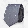 Palenzo Cravates Et Nœuds Papillon | Cravate - Gris quadrillée à pois blancs
