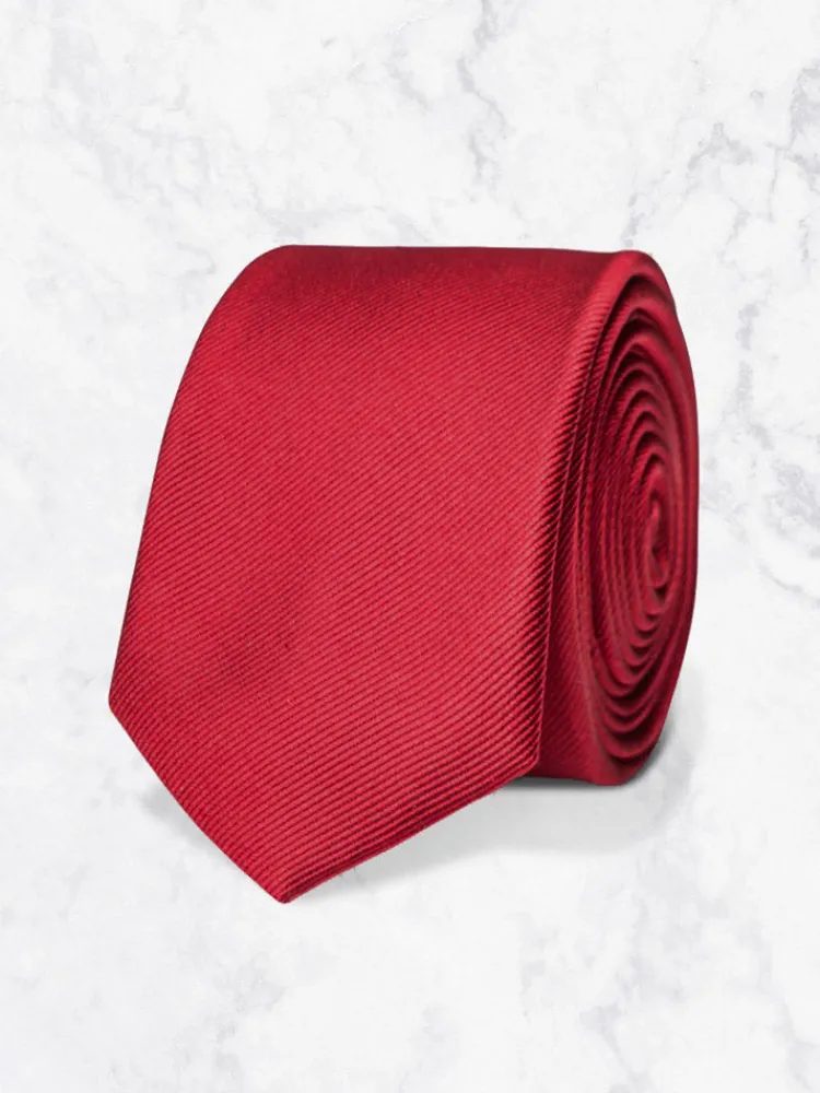 cravate__rouge__rayures_0.webp Palenzo Accessoires Et Chaussures | Cravates Et Nœuds Papillon | Cravate - Rouge à rayures