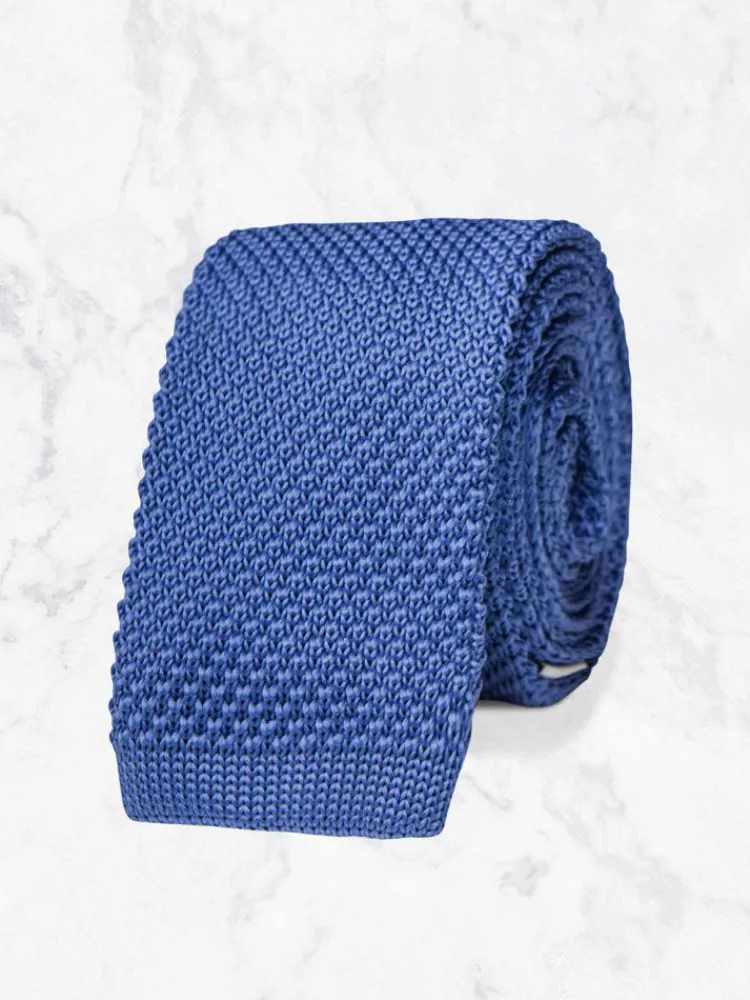 cravate_tricote__bleu_cie_0.webp Palenzo Accessoires Et Chaussures | Cravates Et Nœuds Papillon | Cravate tricotée - Bleu ciel