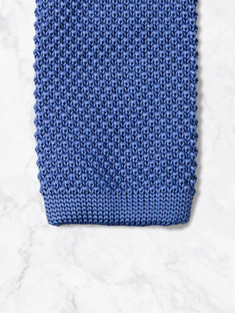 cravate_tricote__bleu_cie_1.webp Palenzo Accessoires Et Chaussures | Cravates Et Nœuds Papillon | Cravate tricotée - Bleu ciel