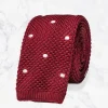 Palenzo Accessoires Et Chaussures | Cravates Et Nœuds Papillon | Cravate tricotée - Bordeaux à pois blancs