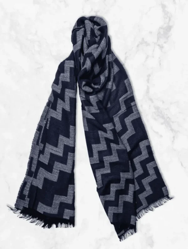 Palenzo Accessoires Et Chaussures | Echarpe - Bleu marine et gris