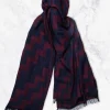 Palenzo Accessoires Et Chaussures | Echarpe- Bleu marine et bordeaux