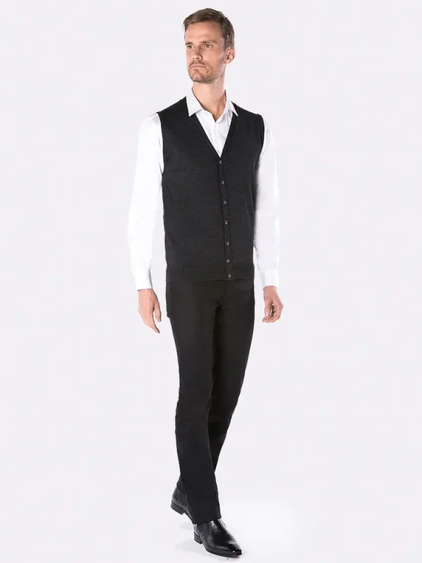 Palenzo Prêt-à-porter | Mailles, Gilets | Gilet sans manche - Anthracite