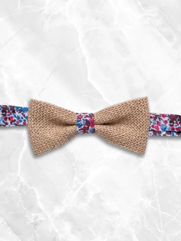 Palenzo Accessoires Et Chaussures | Cravates Et Nœuds Papillon | Nœud papillon - Blanc, prune et bleu