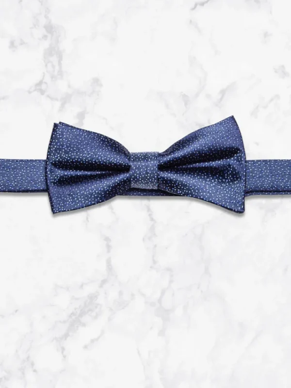 Palenzo Accessoires Et Chaussures | Cravates Et Nœuds Papillon | Nœud papillon - Bleu marine à pois blanc et bleu