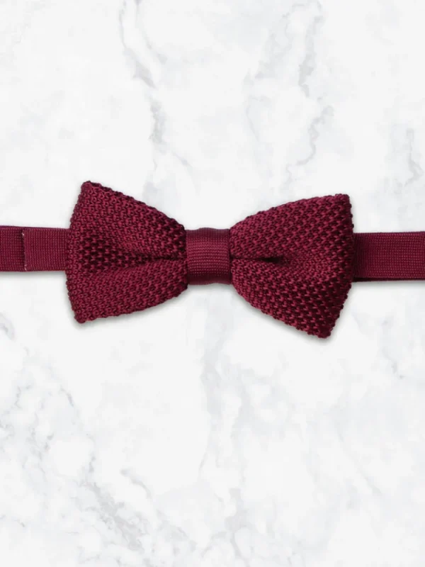 Palenzo Accessoires Et Chaussures | Cravates Et Nœuds Papillon | Nœud papillon tricoté - Bordeaux