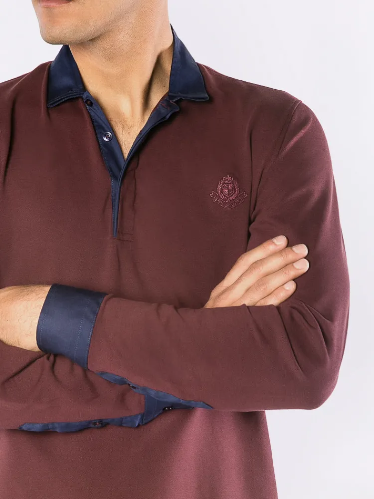 polo__bordeaux_et_bleu_2.webp Palenzo Prêt-à-porter | Polo, Tee-shirt | Polo - Bordeaux et bleu