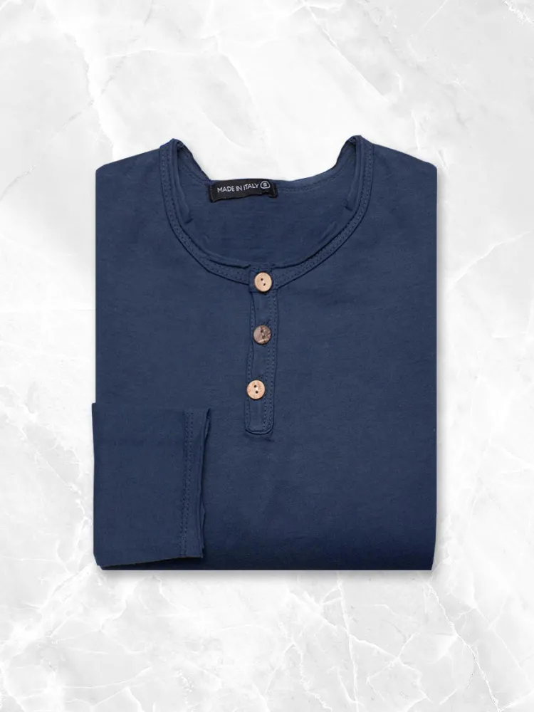 tshirt_col_tunisien__bleu_0.webp Palenzo Prêt-à-porter | Polo, Tee-shirt | T-shirt col tunisien - Bleu marine