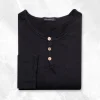 Palenzo Prêt-à-porter | Polo, Tee-shirt | T-shirt col tunisien - Noir