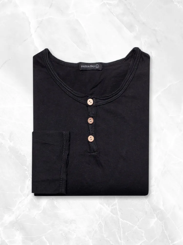 tshirt_col_tunisien__noir_0.webp Palenzo Prêt-à-porter | Polo, Tee-shirt | T-shirt col tunisien - Noir